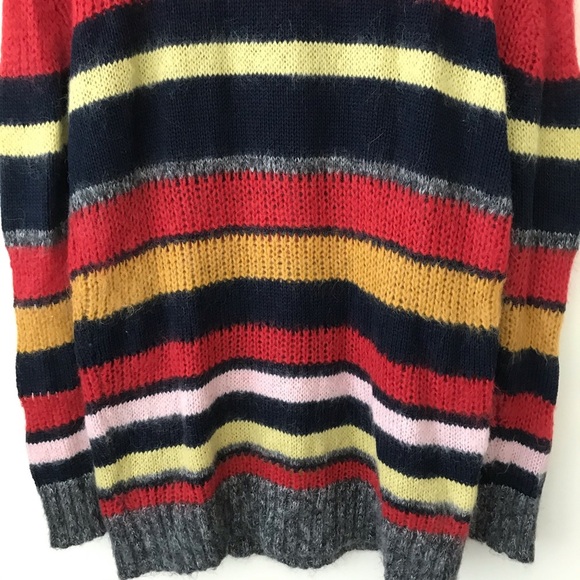 AlexaChung Red Striped Knit Mohair Sweater XS - Picture 6 of 8